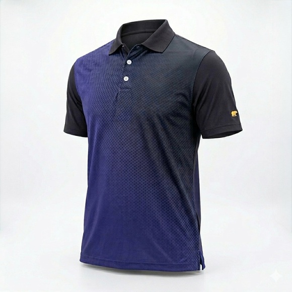 Jack Nicklaus Other - Jack Nicklaus StayDri Blue Gradient Geometric Golf Polo Shirt - Size Large - EUC